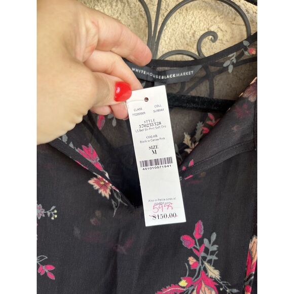 WHBM Bell Sleeve Floral Dress - Size M - Multicolored - Picture 9 of 10